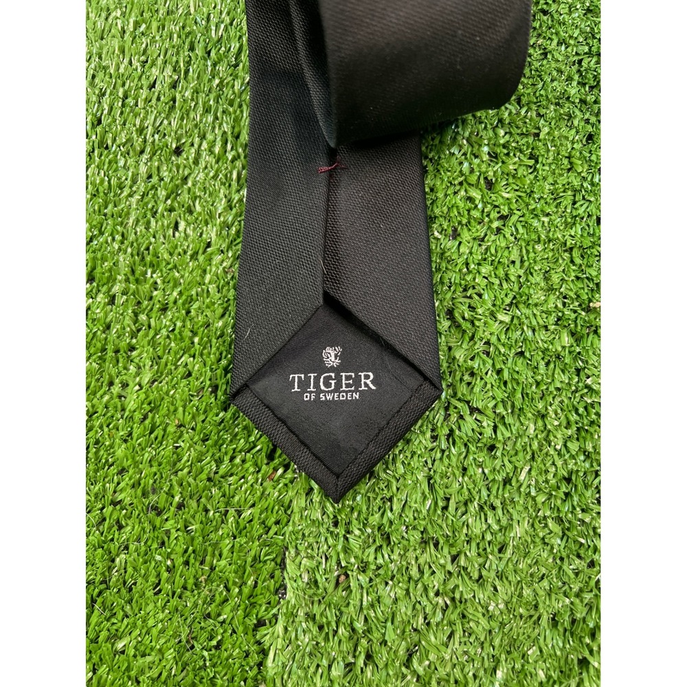 Tiger of Sweden Silk Classic Black Necktie Men's Fashion Formal Business - Picture 2 of 6